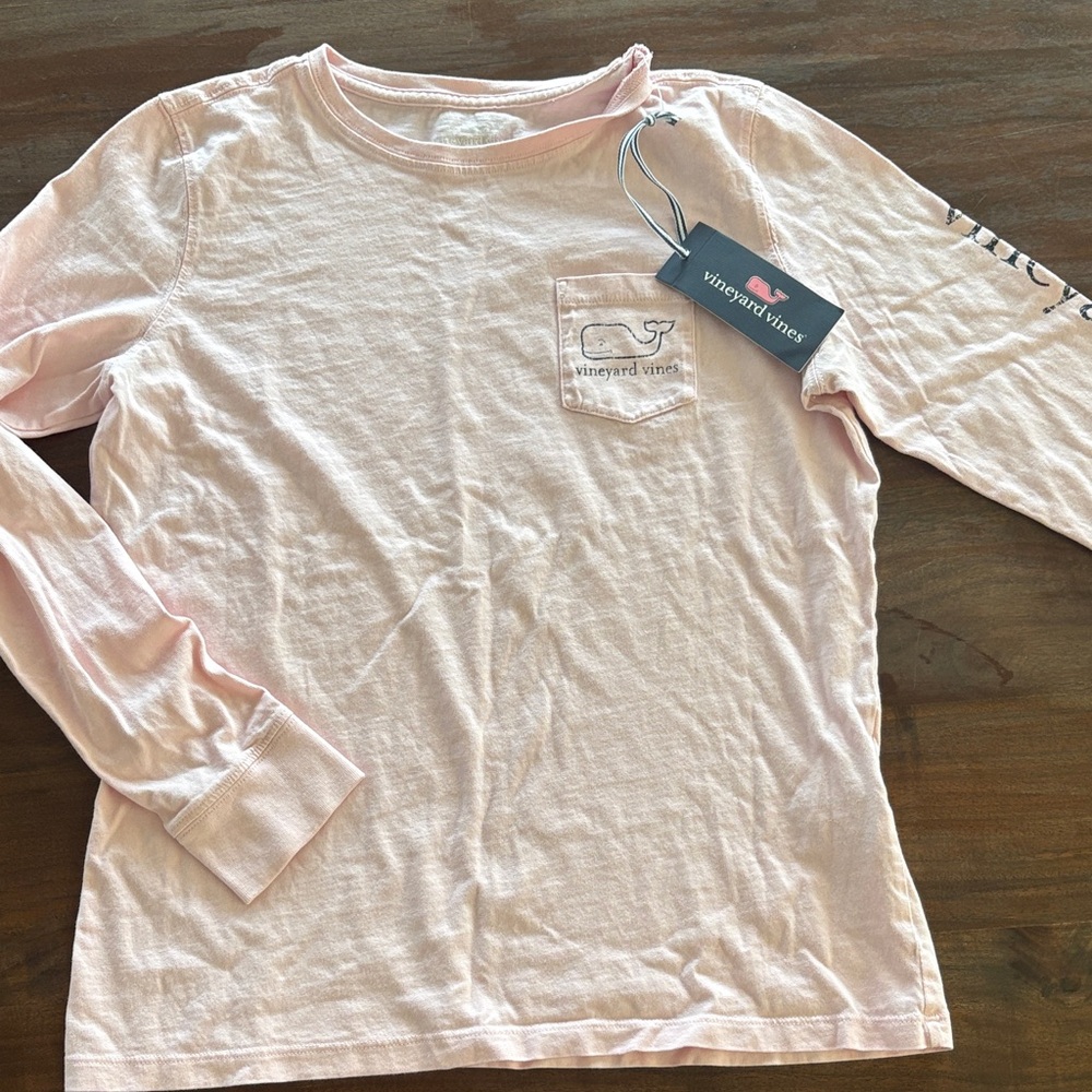 NWT Vineyard Vines Light Pink Long Sleeve Pocket Tee